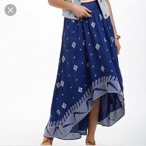 Floreat embroidered high low maxi skirt